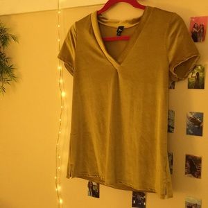 Gold velvet top